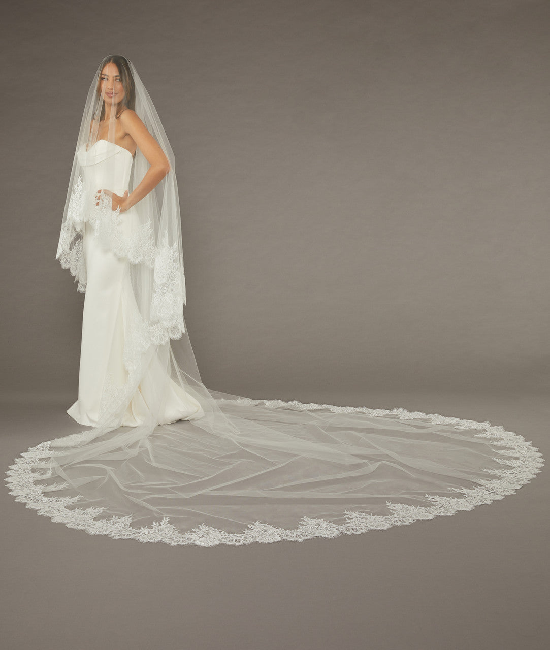 V2496WRC-M Wide Royal Cathedral Mantilla Bridal Veil