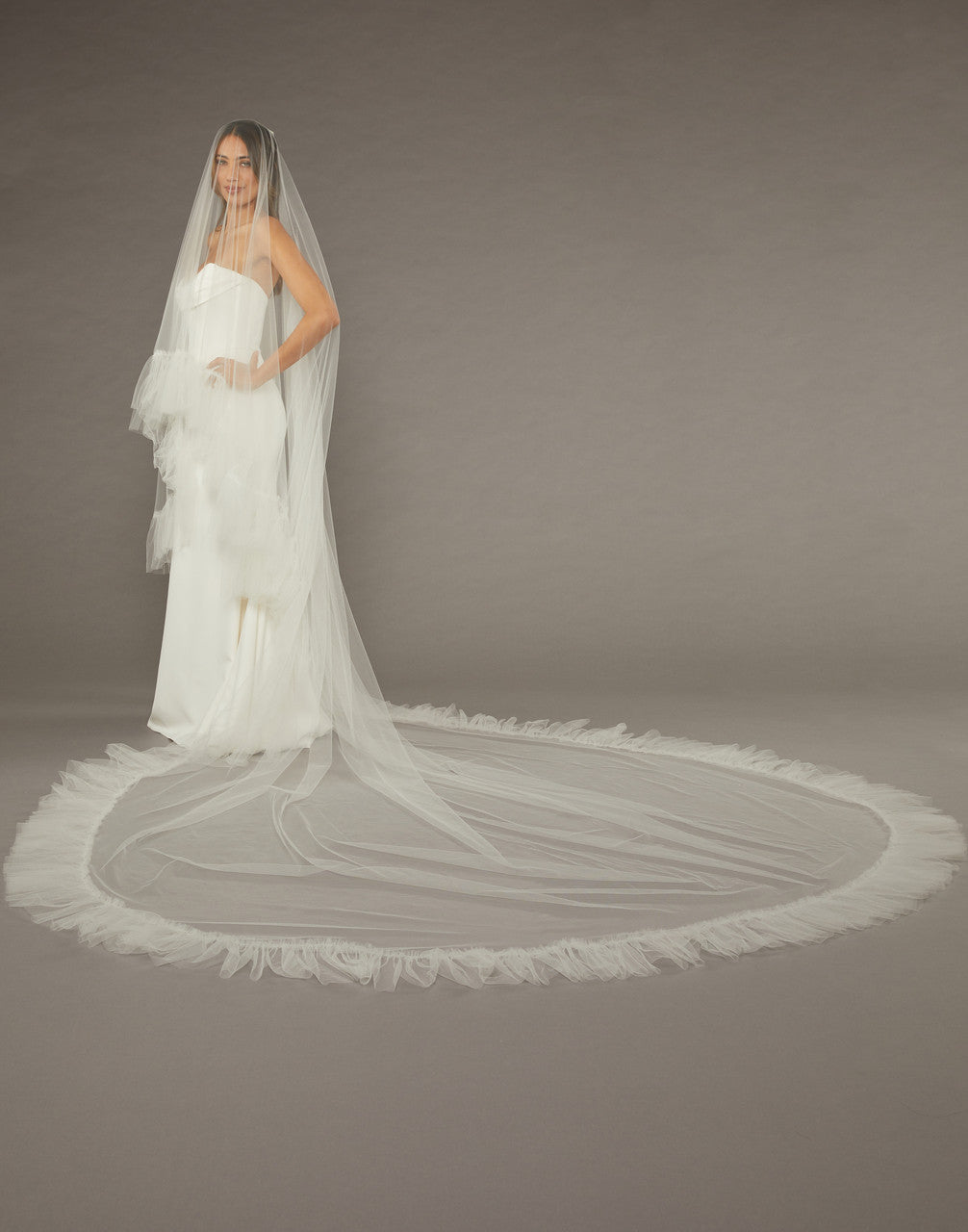 V2490WRC-M Wide Royal Cathedral Mantilla Bridal Veil