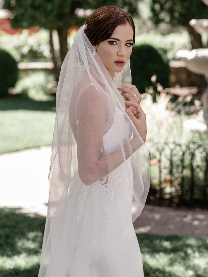 Single Tier Bridal Veil V2086SF
