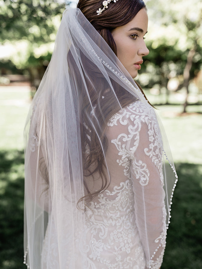 Single Tier Bridal Veil V2090SF