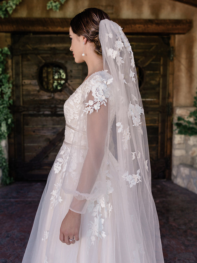 Single Tier Bridal Veil V2093WZ