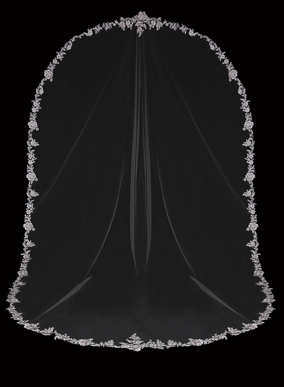V2397RC-M Mantilla-Cut Cathedral Bridal Veil