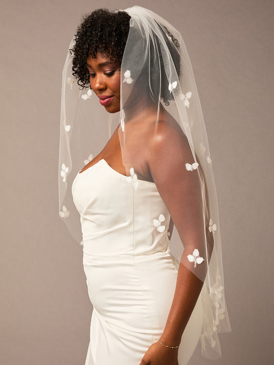 Single Fingertip Bridal Veil | V2681SF