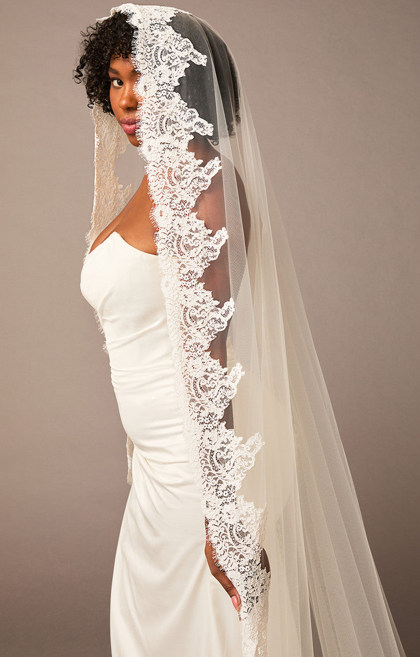 Wide Royal Cathedral Mantilla Bridal Veil | V2694WRC-M
