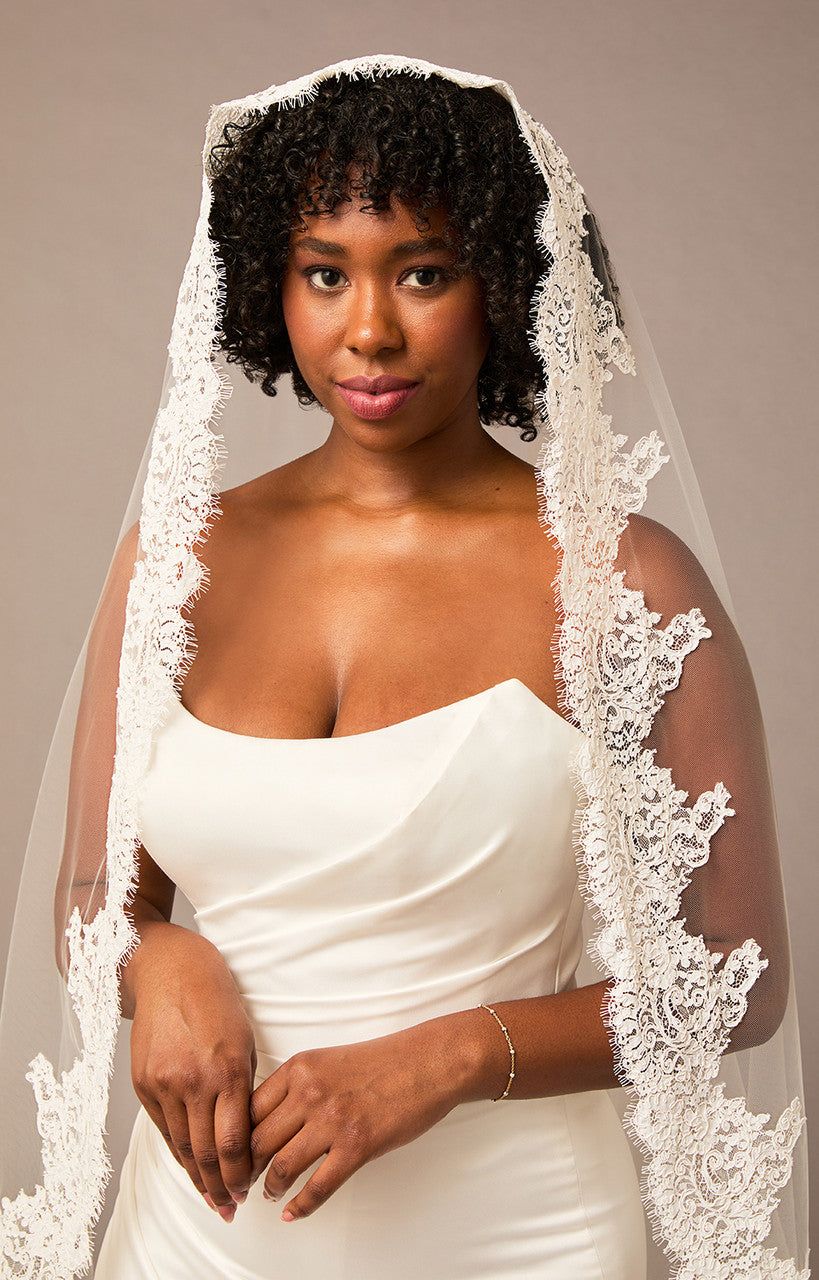 Wide Royal Cathedral Mantilla Bridal Veil | V2694WRC-M
