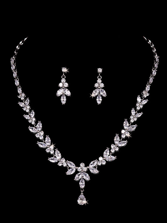 NL2152 Rhinestone Necklace and Earring Set
