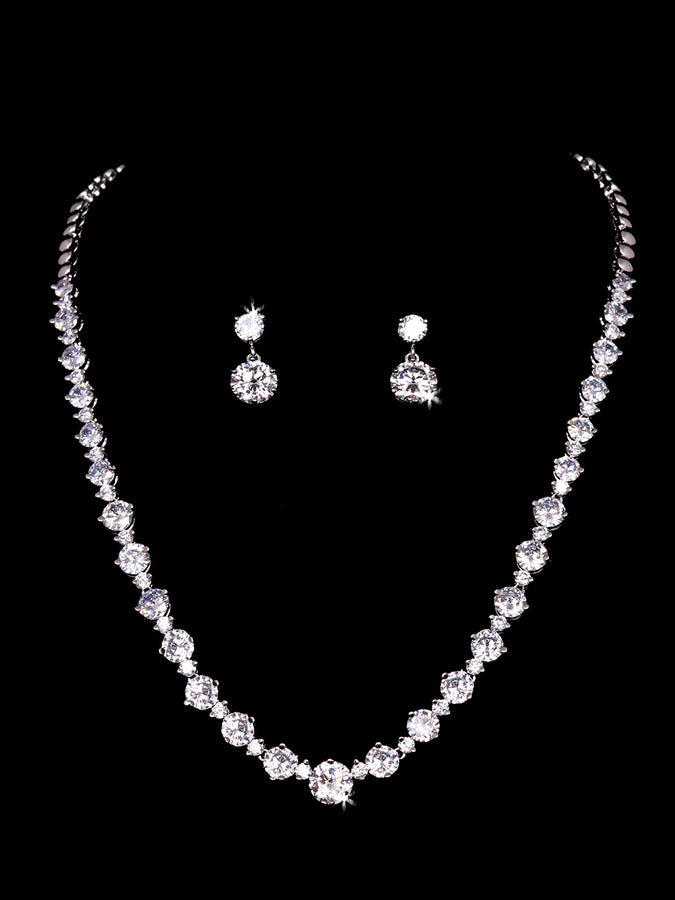 NL2153 Rhinestone Necklace and Earring Set