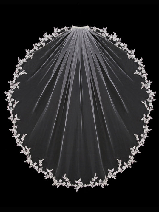 Single Tier Bridal Veil V1392SW